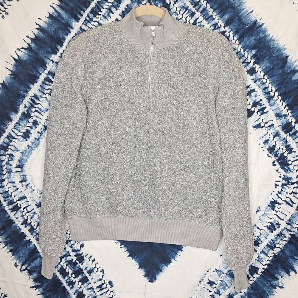 TopShop Gray Boucle Quarter Zip Sweatshirt 6